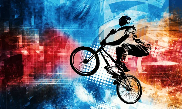 Illustrazione Sportiva Bmx Rider — Foto Stock