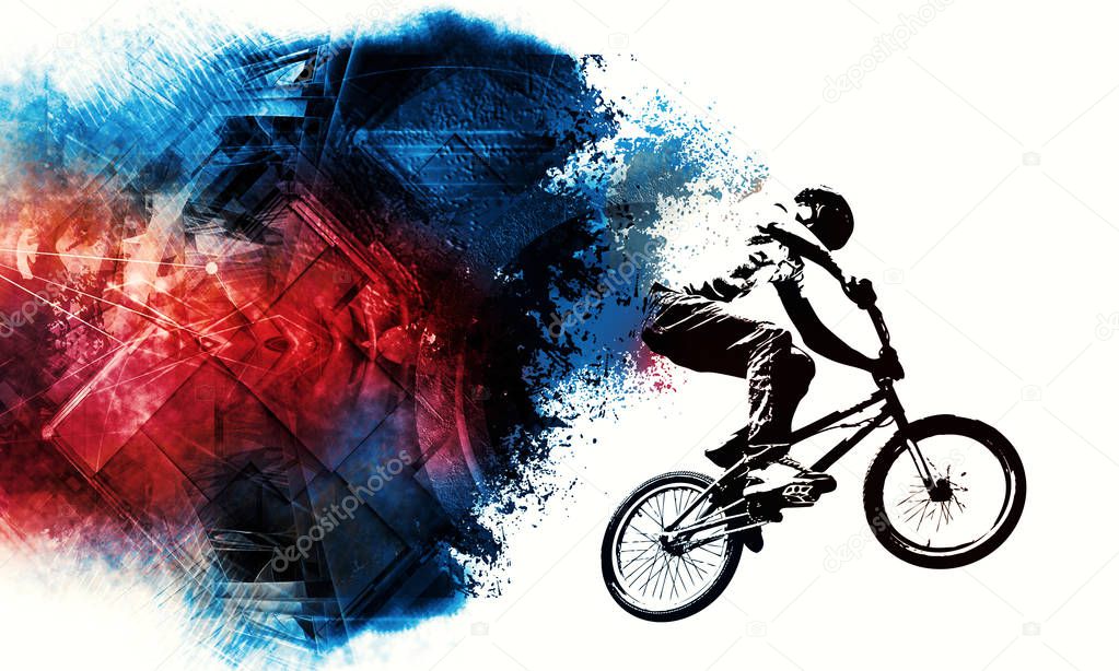 Sport illustration of bmx rider