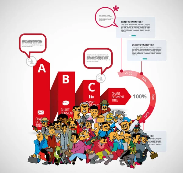 Infografik Vorlage Mit Zeichentrickfigur Vektor — Stockvektor