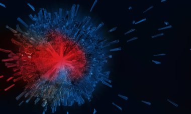 Soyut teknoloji dijital hi teknoloji kavramının 3d render