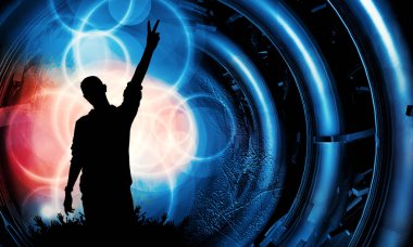 Gece hayatı ve disko konsepti. Resimler afiş ya da poster için hazır 