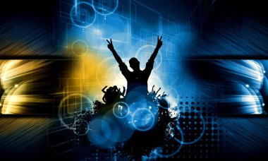 Gece hayatı ve disko konsepti. Resimler afiş ya da poster için hazır 