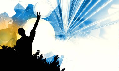 Gece hayatı ve disko konsepti. Resimler afiş ya da poster için hazır 