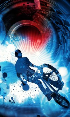 Bmx sürücüsü spor çizimi