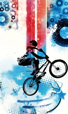 Bmx sürücüsü spor çizimi