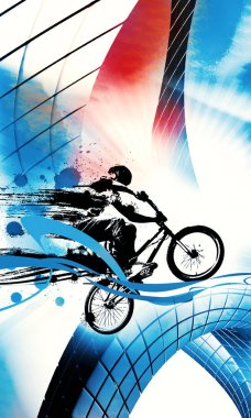 Bmx sürücüsü spor çizimi