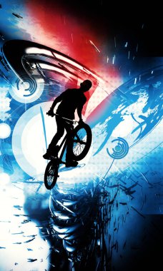 Bmx sürücüsü spor çizimi
