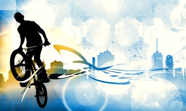 Bmx sürücüsü spor çizimi