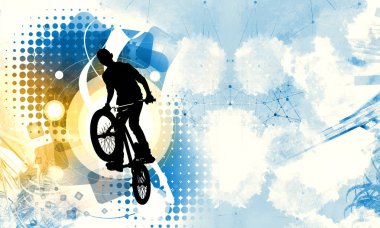 Bmx sürücüsü spor çizimi