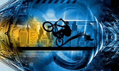 Bmx sürücüsü spor çizimi