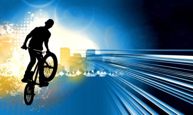 Bmx sürücüsü spor çizimi