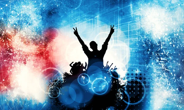 Vita Notturna Discoteca Concetto Illustrazione Pronta Banner Poster — Foto Stock