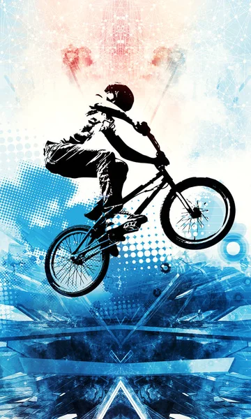 Ilustración Deportiva Del Ciclista Bmx — Foto de Stock