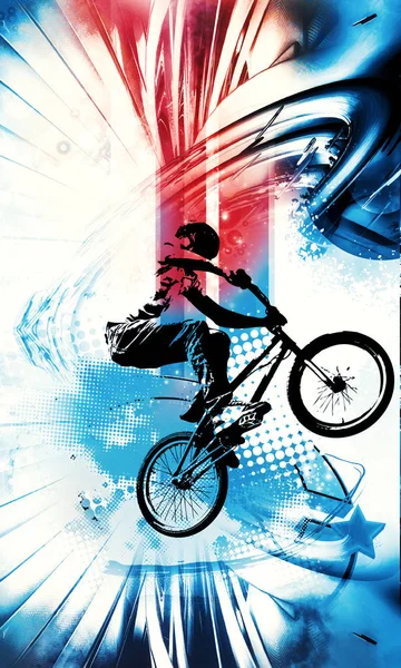 Ilustracja Sport Bmx Rider — Zdjęcie stockowe