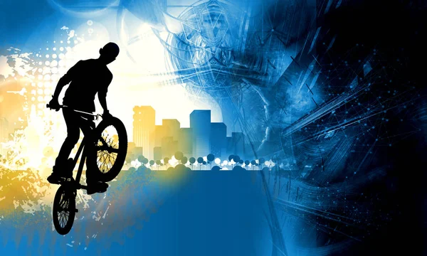Bmx sürücüsü spor çizimi