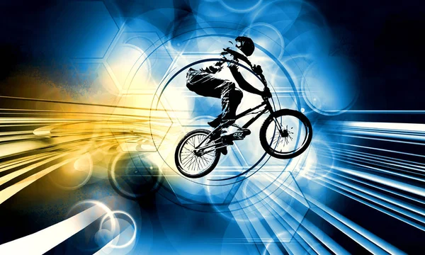 Αθλητισμός Εικονογράφηση Του Αναβάτη Bmx — Φωτογραφία Αρχείου