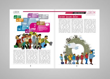 Şablon vektör tasarımı broşür, yıllık rapor veya dergi için kullanıma hazır