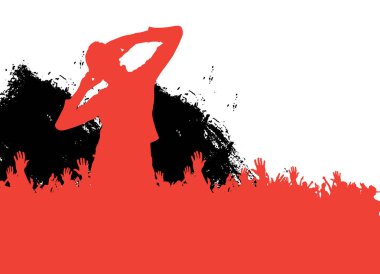 İnsanlar - vektör çizim dans ile parti arka plan 