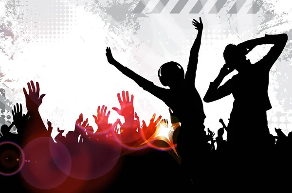 Party Hintergrund Mit Tanzenden Menschen Vektorillustration — Stockvektor