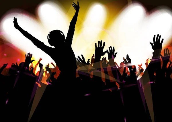 Genç Mutlu Insanlar Kulüpte Dans Ediyor — Stok Vektör