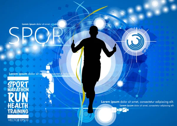 Běžící Muž Sportovní Pozadí Připravené Pro Plakát Nebo Banner Vektor — Stockový vektor