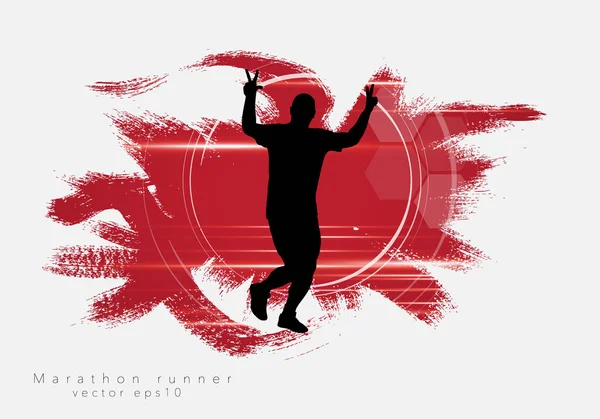 Бегущий Человек Спортивный Фон Плаката Баннера Вектора — стоковый вектор
