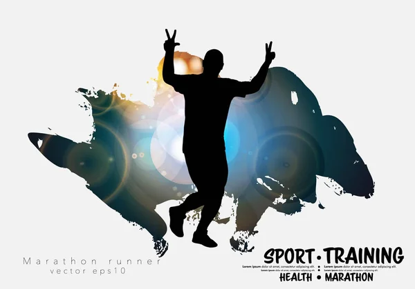 Τρέξιμο Άνθρωπος Αθλητισμός Φόντο Έτοιμο Για Αφίσα Πανό Διάνυσμα — Διανυσματικό Αρχείο
