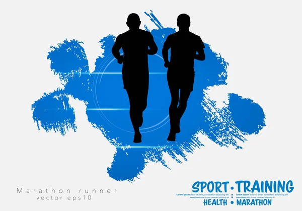 Бегущие Люди Спортивный Фон Плаката Баннера Вектора — стоковый вектор