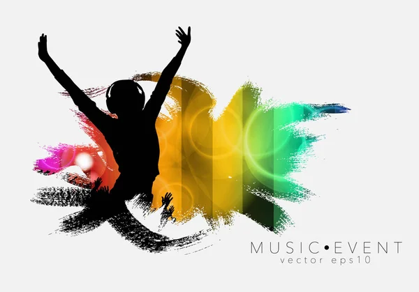 Silhouettes Dancing People Club — Stock Vector