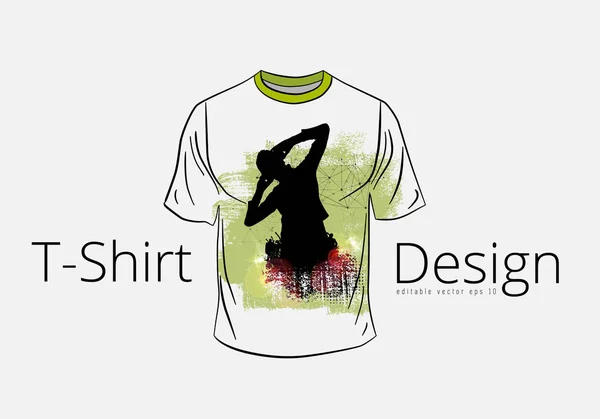 Modèle Shirt Avec Heureux Danseurs Vecteur — Image vectorielle