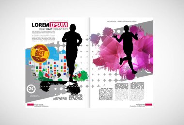 Şablon vektör tasarımı broşür, yıllık rapor veya dergi için kullanıma hazır