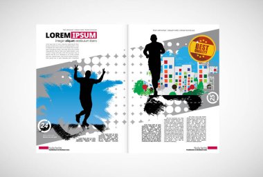 Şablon vektör tasarımı broşür, yıllık rapor veya dergi için kullanıma hazır
