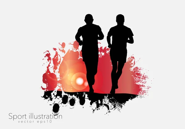 跑步的人运动背景准备海报或横幅 — 图库矢量图片