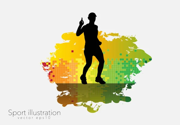 Futó Ember Sport Háttér Kész Poszter Vagy Banner Vektor — Stock Vector