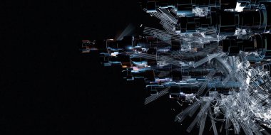 Soyut dijital teknoloji arkaplanının 3B görüntülenmesi 