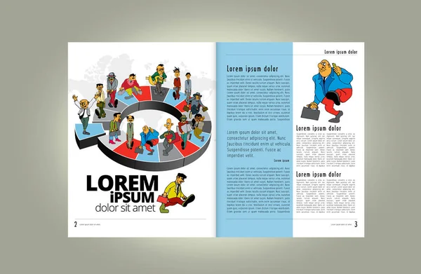 Magazine Affaires Mise Page Brochures Avec Sujet Économique Vecteur — Image vectorielle