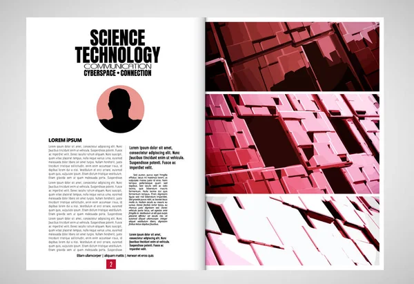 Printing Magazine Met Rendering Technologie Concept Eenvoudig Bewerken — Stockvector
