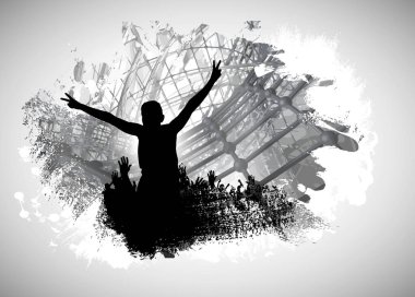 Genç mutlu insanlar kulüpte dans ediyor.