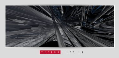 3D soyut teknoloji dijital hi-tech kavramına sahip vektör poster arkaplanı