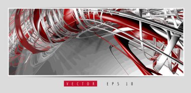 3D soyut teknoloji dijital hi-tech kavramına sahip vektör poster arkaplanı