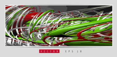 3D soyut teknoloji dijital hi-tech kavramına sahip vektör poster arkaplanı