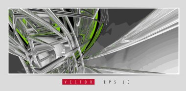 3D soyut teknoloji dijital hi-tech kavramına sahip vektör poster arkaplanı