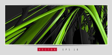 3D soyut teknoloji dijital hi-tech kavramına sahip vektör poster arkaplanı