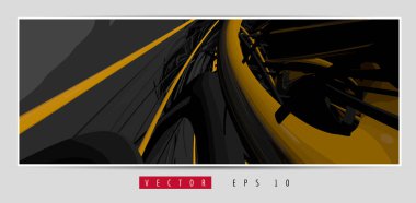 3D soyut teknoloji dijital hi-tech kavramına sahip vektör poster arkaplanı