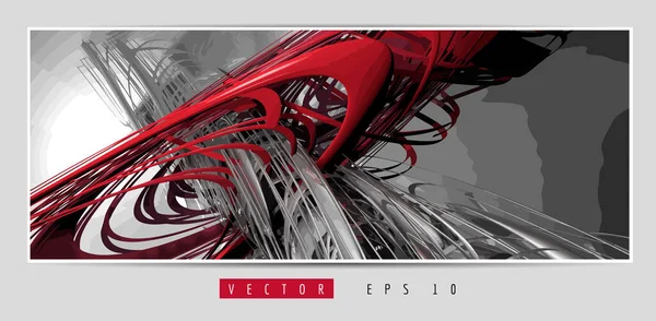 3D soyut teknoloji dijital hi-tech kavramına sahip vektör poster arkaplanı