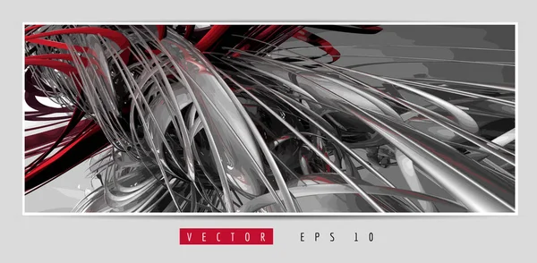 3D soyut teknoloji dijital hi-tech kavramına sahip vektör poster arkaplanı