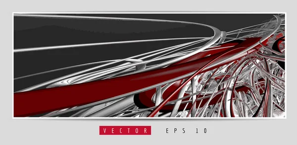 3D soyut teknoloji dijital hi-tech kavramına sahip vektör poster arkaplanı