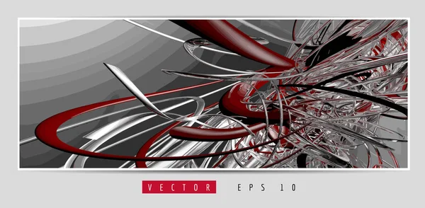 3D soyut teknoloji dijital hi-tech kavramına sahip vektör poster arkaplanı