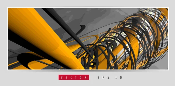 3D soyut teknoloji dijital hi-tech kavramına sahip vektör poster arkaplanı