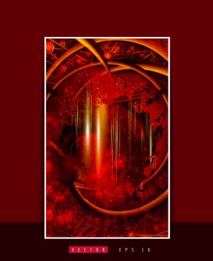 3D işlemeli poster arkaplanı soyut teknoloji dijital hi-tech konsepti